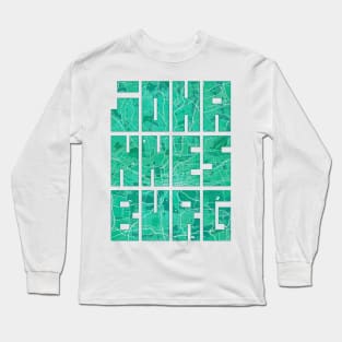 Johannesburg, South Africa City Map Typography - Watercolor Long Sleeve T-Shirt